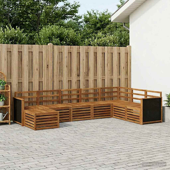 Set de canapele de exterior 6 pcs natural Lemn Solid de Acacia WALTI