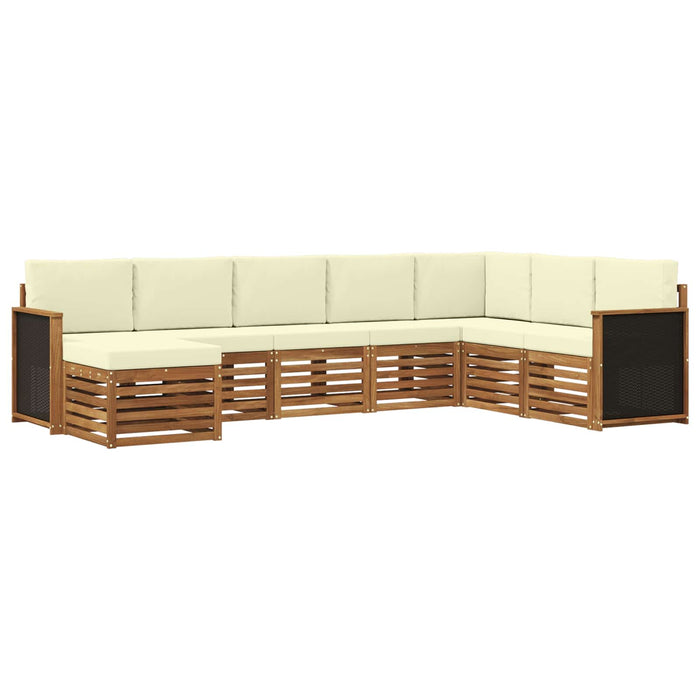 Set de canapele de exterior cu pernă 6 pcs Natural și Crem WALTI