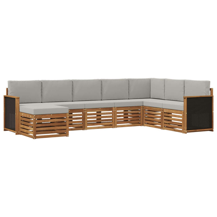 Set de canapele de exterior 6 pcs Natural și gri deschis WALTI