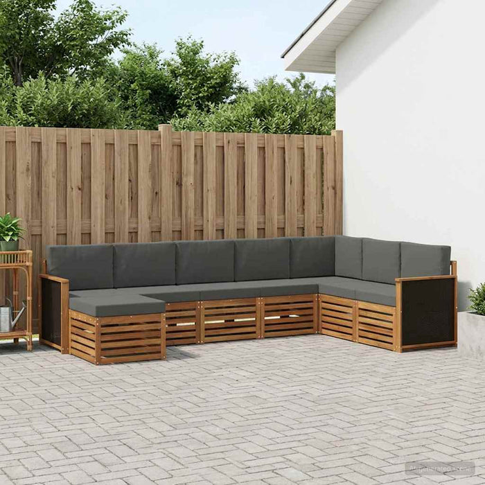 Set de canapele de exterior cu pernă 6 pcs Natural și Antracit WALTI