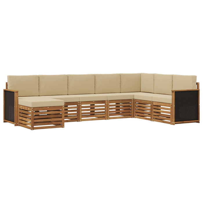 Set de canapele de exterior cu pernă 6 pcs natural WALTI