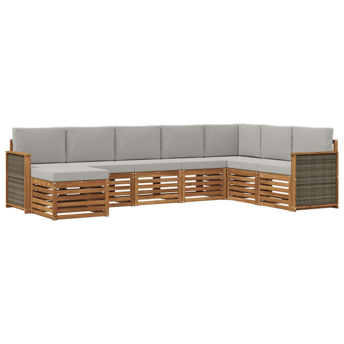 Set de canapele de exterior 6 pcs Natural și gri deschis WALTI