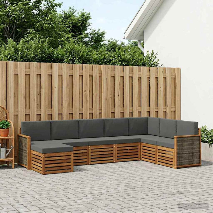 Set de canapele de exterior cu pernă 6 pcs Natural și Antracit WALTI