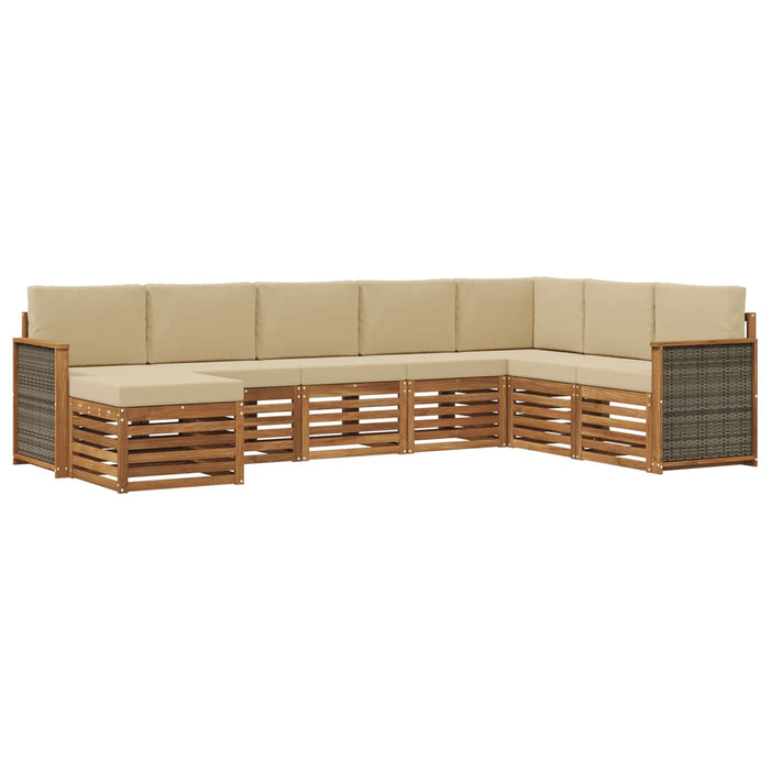 Set de canapele de exterior cu pernă 6 pcs natural WALTI