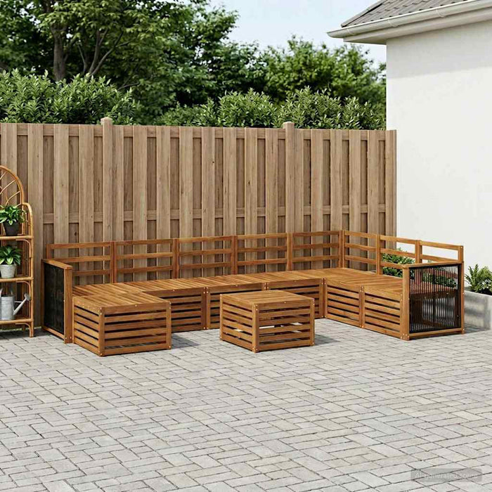Set de canapele de exterior 6 pcs natural Lemn Solid de Acacia WALTI
