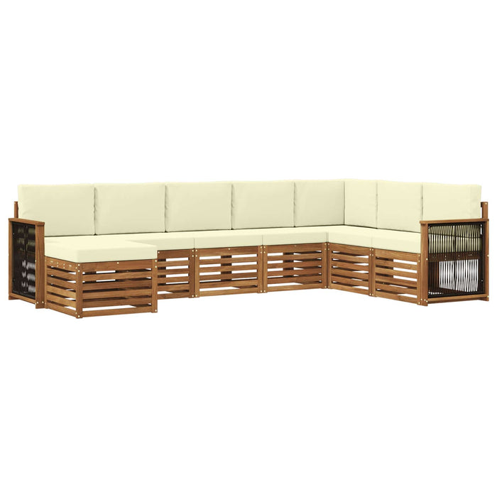 Set de canapele de exterior cu pernă 6 pcs Natural și Crem WALTI