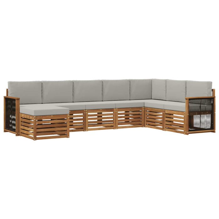 Set de canapele de exterior 6 pcs Natural și gri deschis WALTI