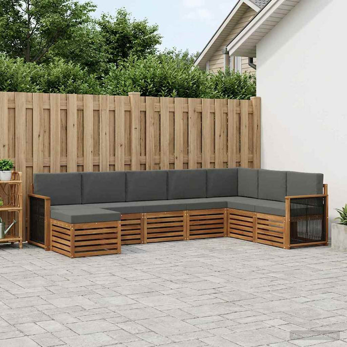 Set de canapele de exterior cu pernă 6 pcs Natural și Antracit WALTI