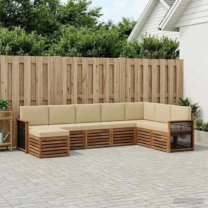 Set de canapele de exterior cu pernă 6 pcs natural WALTI
