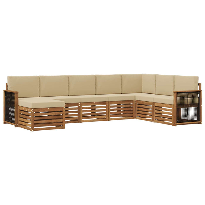 Set de canapele de exterior cu pernă 6 pcs natural WALTI