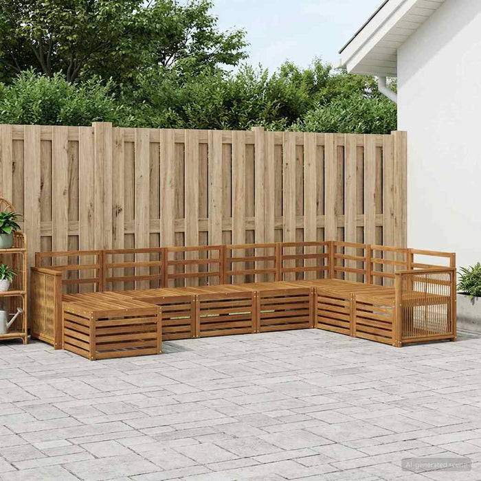 Set de canapele de exterior 6 pcs natural Lemn Solid de Acacia WALTI