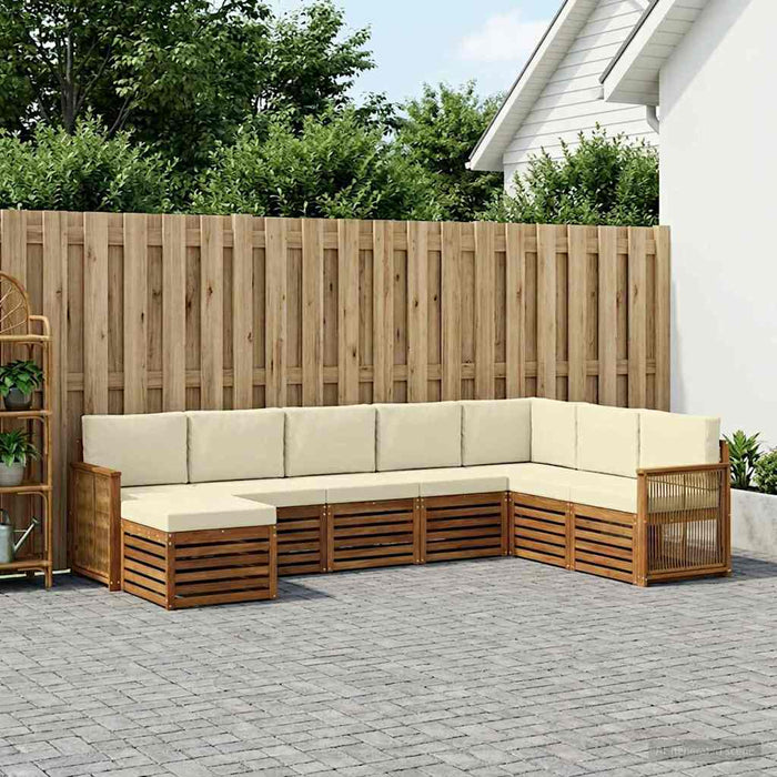Set de canapele de exterior cu pernă 6 pcs Natural și Crem WALTI
