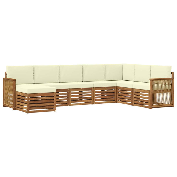 Set de canapele de exterior cu pernă 6 pcs Natural și Crem WALTI