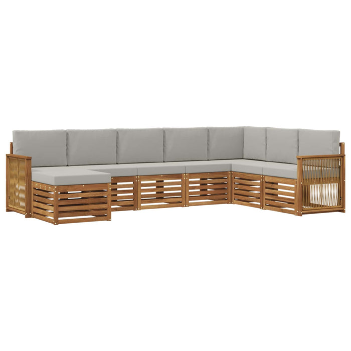 Set de canapele de exterior 6 pcs Natural și gri deschis WALTI
