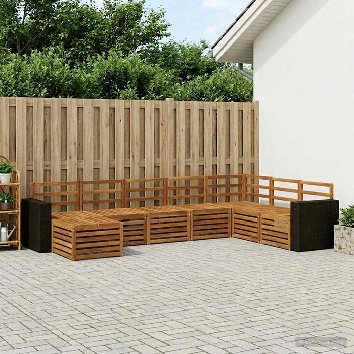 Set de canapele de exterior 8 pcs natural Lemn Solid de Acacia WALTI