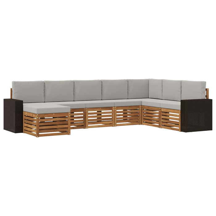 Set de canapele de exterior 8 pcs Natural și gri deschis WALTI
