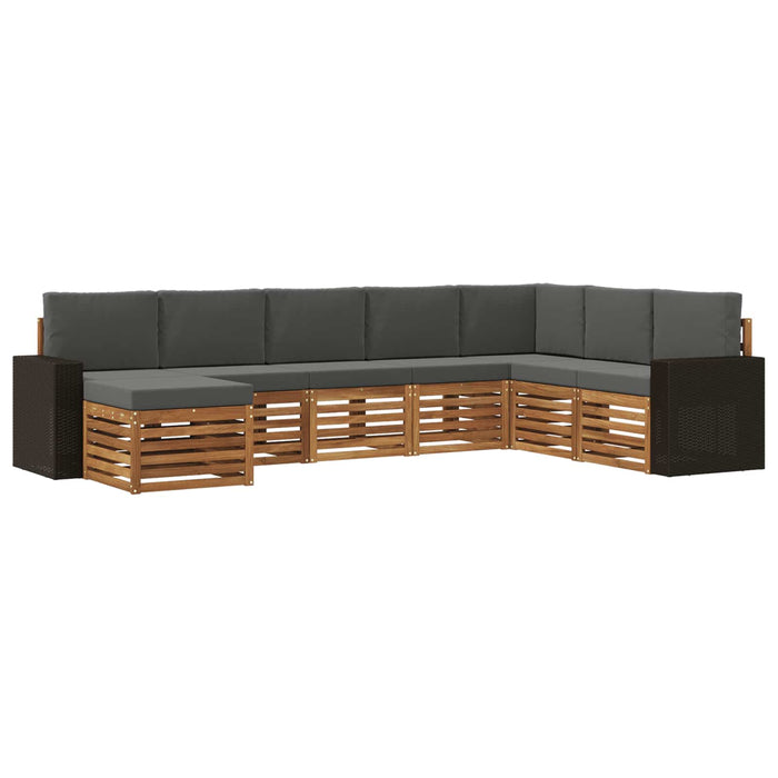 Set de canapele de exterior cu pernă 8 pcs Natural și Antracit WALTI