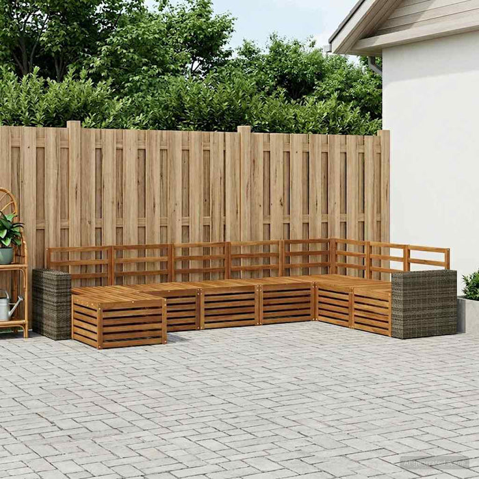 Set de canapele de exterior 8 pcs natural Lemn Solid de Acacia WALTI