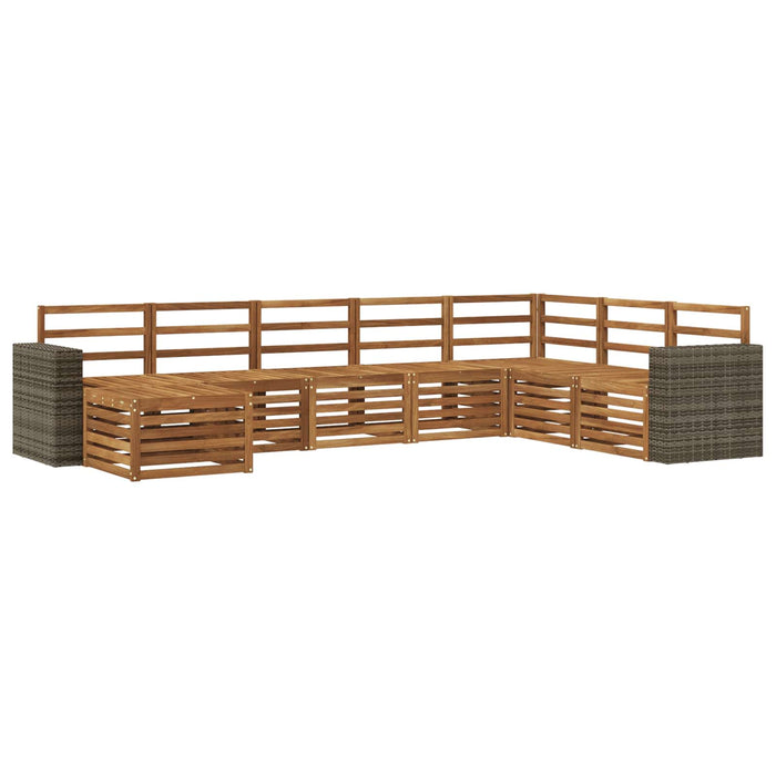 Set de canapele de exterior 8 pcs natural Lemn Solid de Acacia WALTI