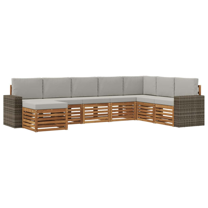 Set de canapele de exterior 8 pcs Natural și gri deschis WALTI