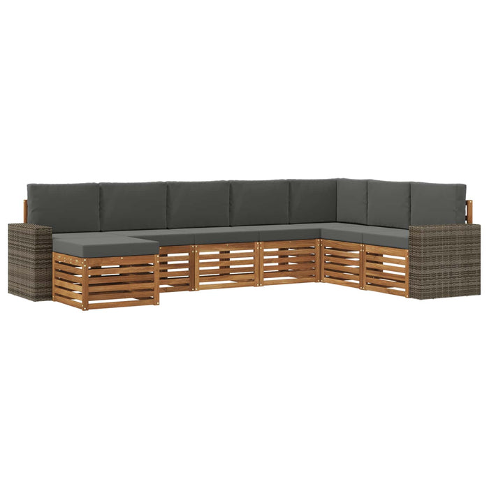 Set de canapele de exterior cu pernă 8 pcs Natural și Antracit WALTI
