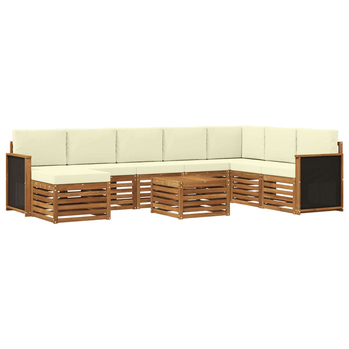 Set de canapele de exterior cu pernă 7 pcs Natural și Crem WALTI