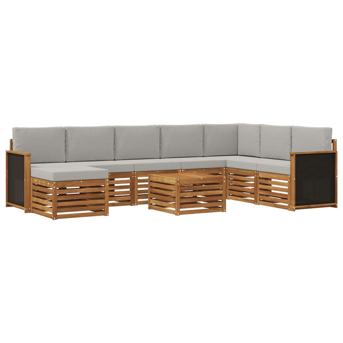 Set de canapele de exterior 7 pcs Natural și gri deschis WALTI