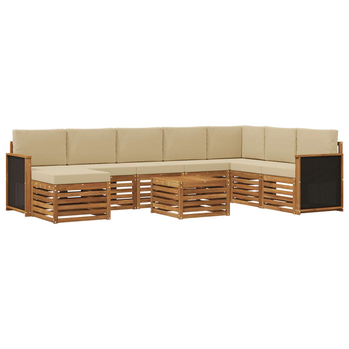 Set de canapele de exterior cu pernă 7 pcs natural WALTI