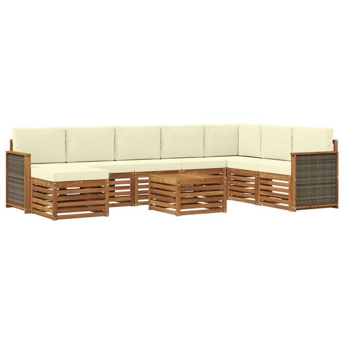 Set de canapele de exterior cu pernă 7 pcs Natural și Crem WALTI