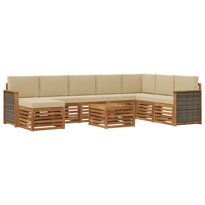 Set de canapele de exterior cu pernă 7 pcs natural WALTI