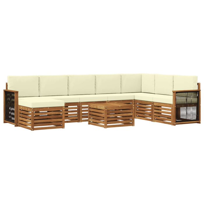 Set de canapele de exterior cu pernă 7 pcs Natural și Crem WALTI