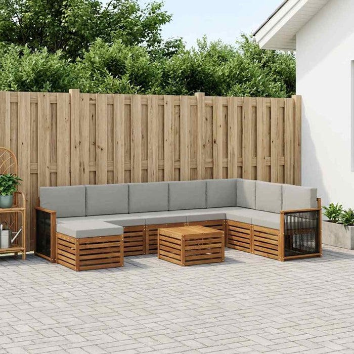 Set de canapele de exterior 7 pcs Natural și gri deschis WALTI
