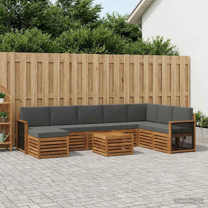 Set de canapele de exterior cu pernă 7 pcs Natural și Antracit WALTI