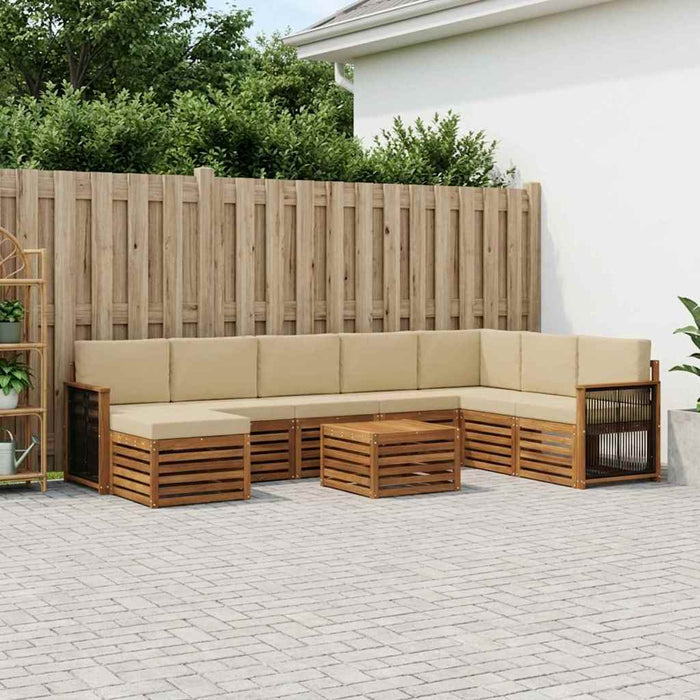 Set de canapele de exterior cu pernă 7 pcs natural WALTI