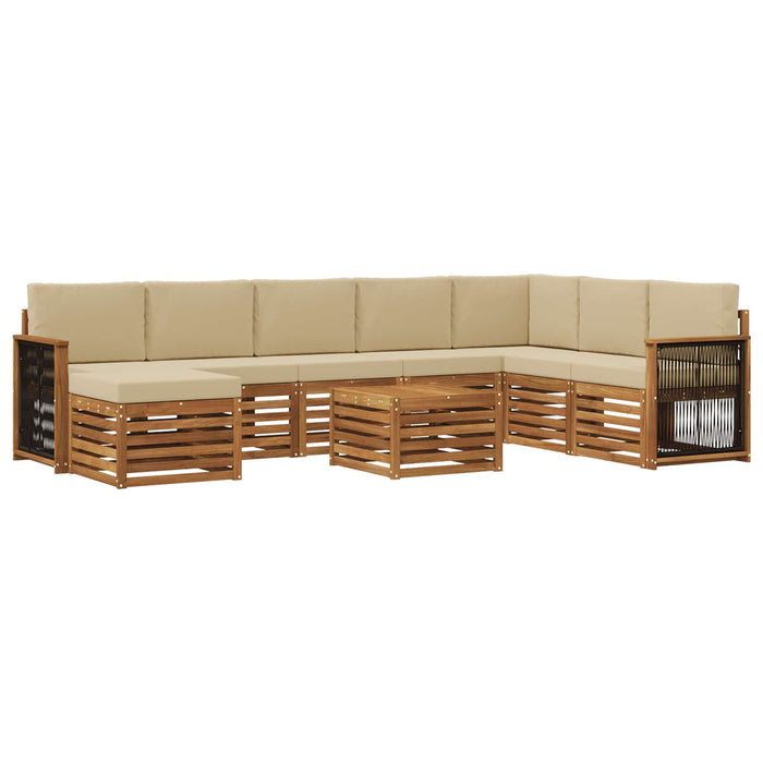 Set de canapele de exterior cu pernă 7 pcs natural WALTI