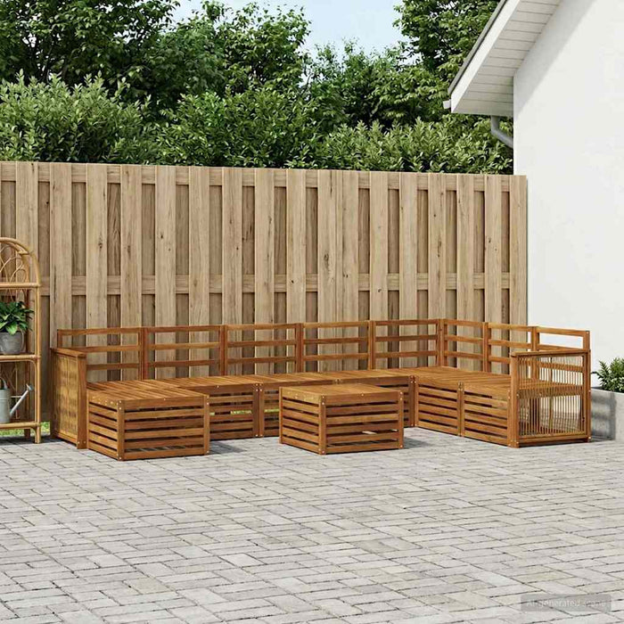Set de canapele de exterior 7 pcs natural Lemn Solid de Acacia WALTI