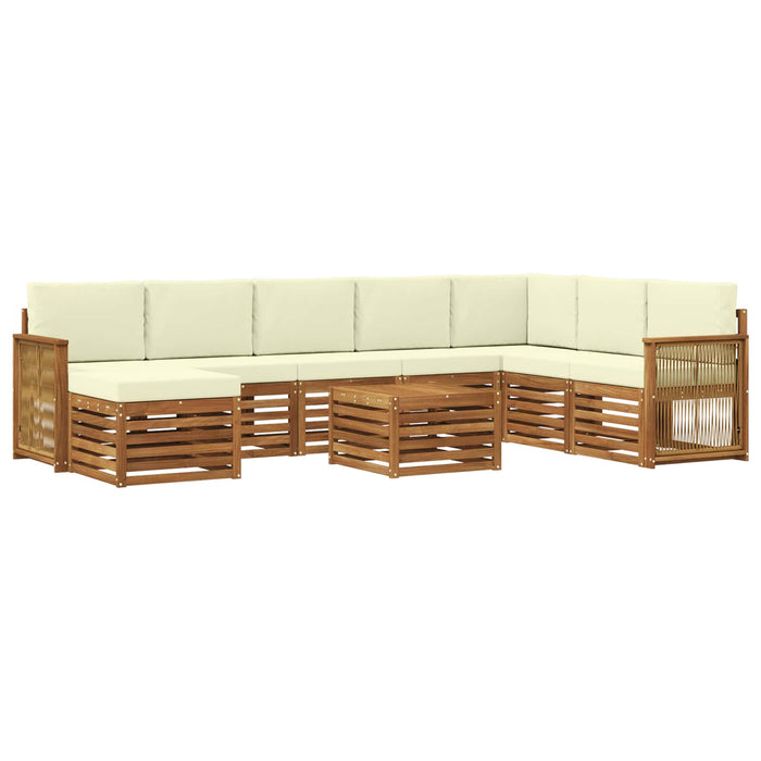 Set de canapele de exterior cu pernă 7 pcs Natural și Crem WALTI