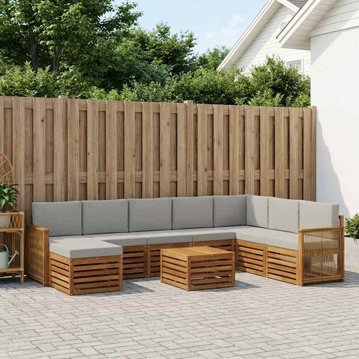 Set de canapele de exterior 7 pcs Natural și gri deschis WALTI