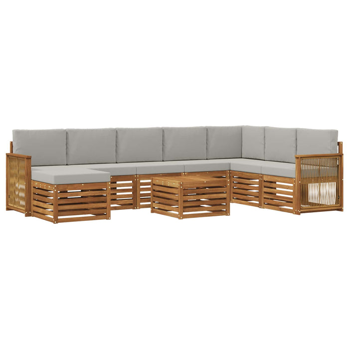 Set de canapele de exterior 7 pcs Natural și gri deschis WALTI