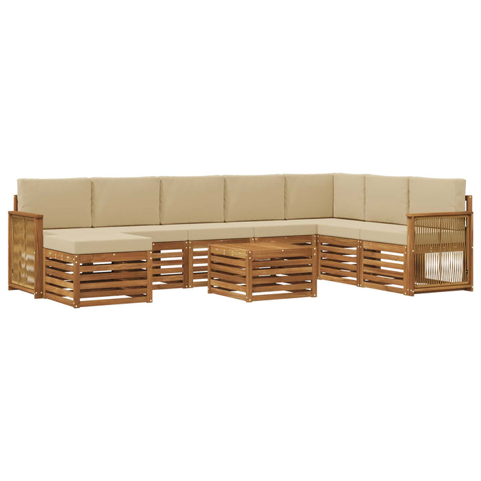Set de canapele de exterior cu pernă 7 pcs natural WALTI