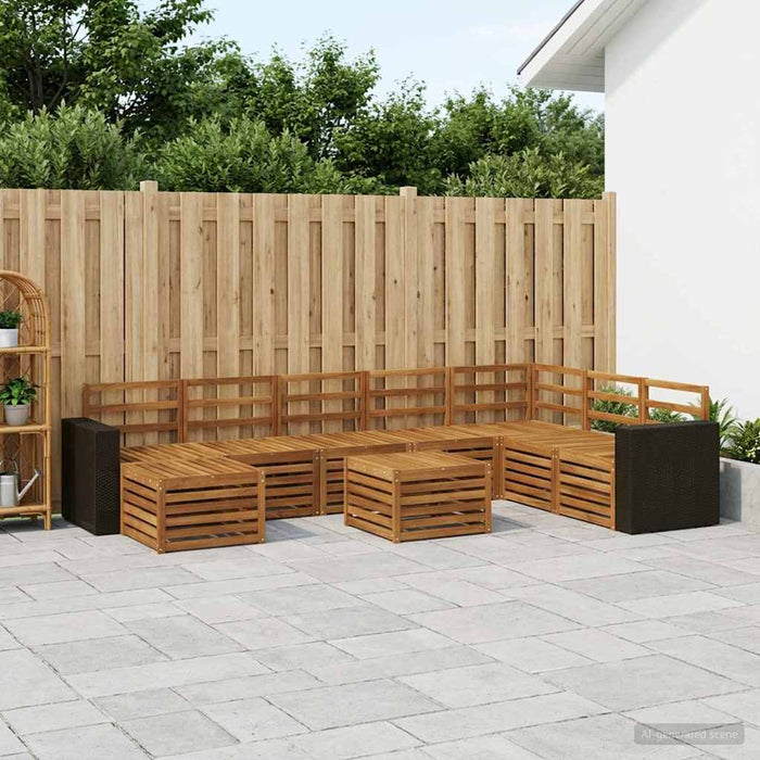 Set de canapele de exterior 9 pcs natural Lemn Solid de Acacia - WALTI WALTI