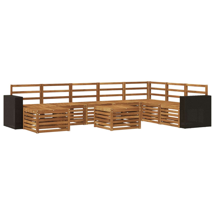 Set de canapele de exterior 9 pcs natural Lemn Solid de Acacia - WALTI WALTI