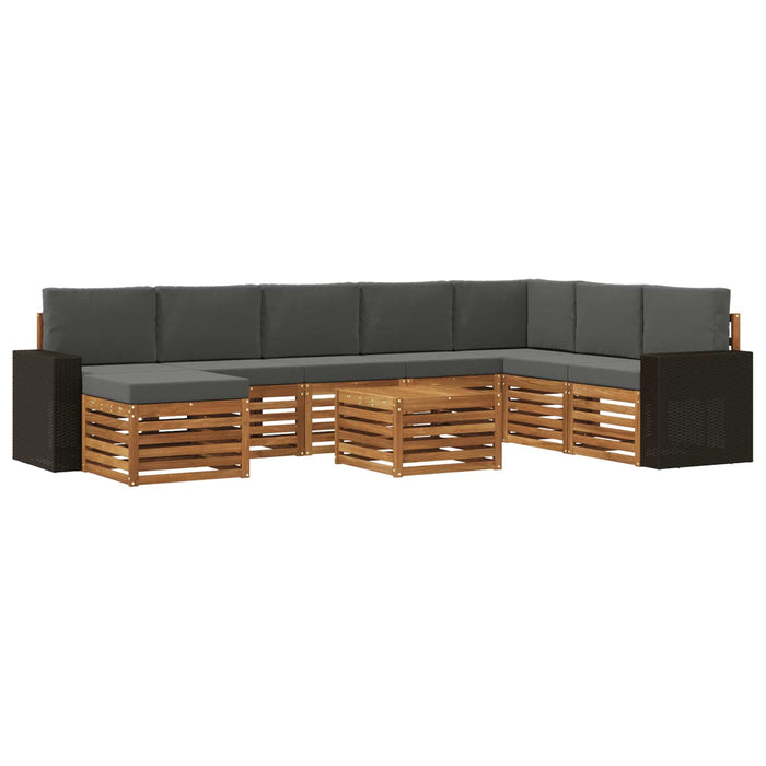 Set de canapele de exterior cu pernă 9 pcs Natural și Antracit WALTI