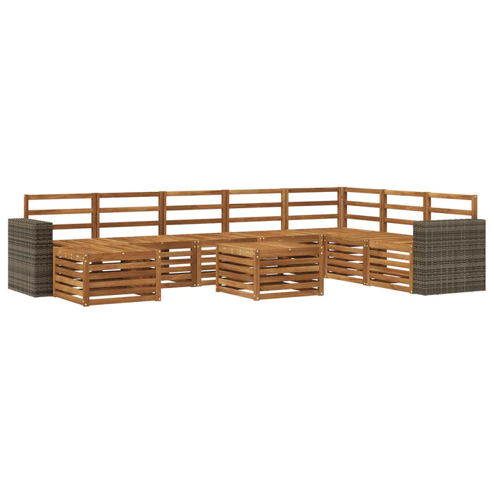 Set de canapele de exterior 9 pcs natural Lemn Solid de Acacia - WALTI WALTI