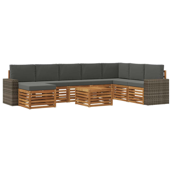 Set de canapele de exterior cu pernă 9 pcs Natural și Antracit WALTI