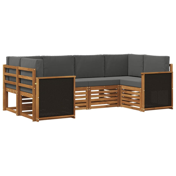Set canapea sectională cu pernă 5 pcs Natural și Antracit WALTI