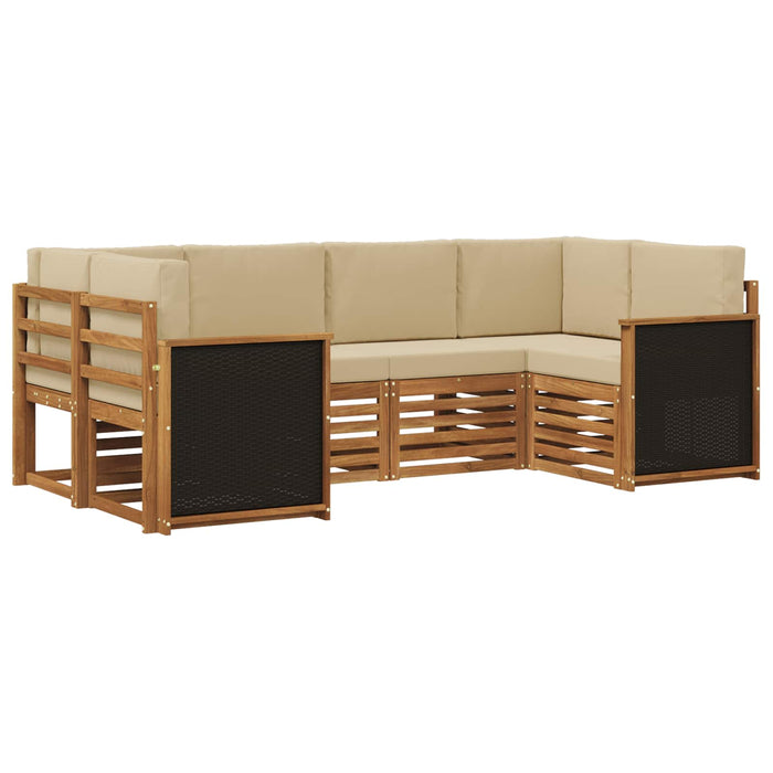 Set canapea sectională cu pernă 5 pcs natural WALTI