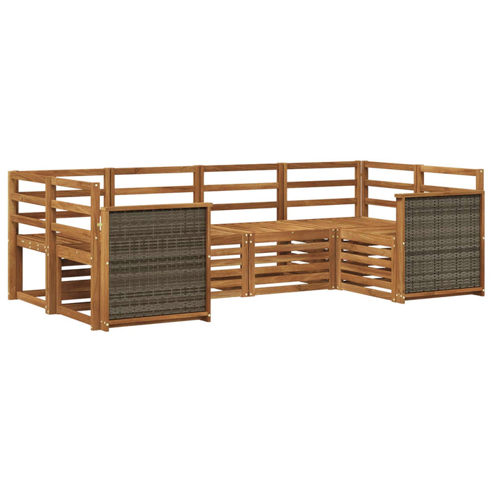 Set canapea sectională 5 pcs natural Lemn Solid de Acacia WALTI