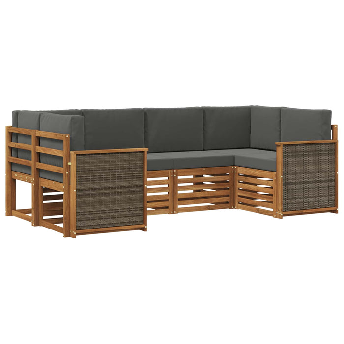 Set canapea sectională cu pernă 5 pcs Natural și Antracit WALTI