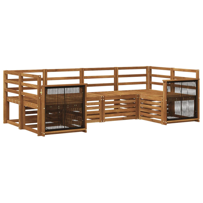 Set canapea sectională 5 pcs natural Lemn Solid de Acacia WALTI